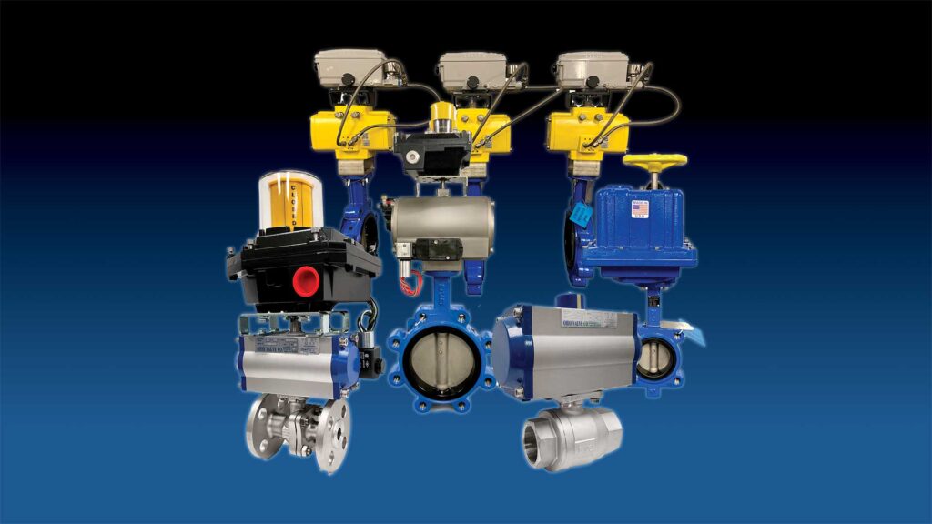 Grouping of Ohio Valve Company valve actuators.