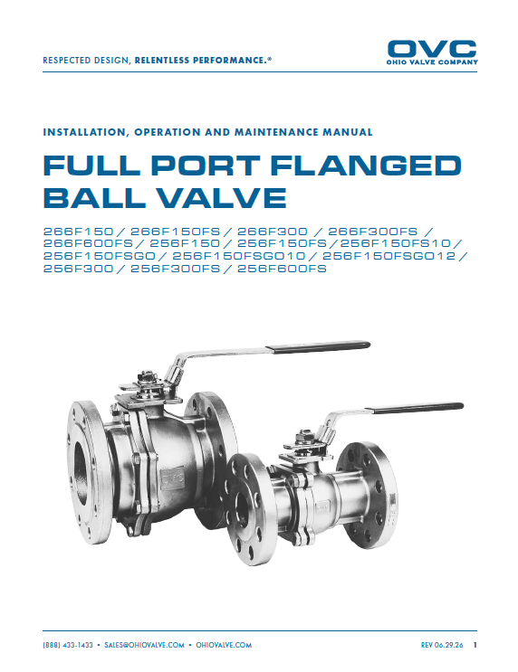OVC IOM - Full Port Flanged Ball Valve