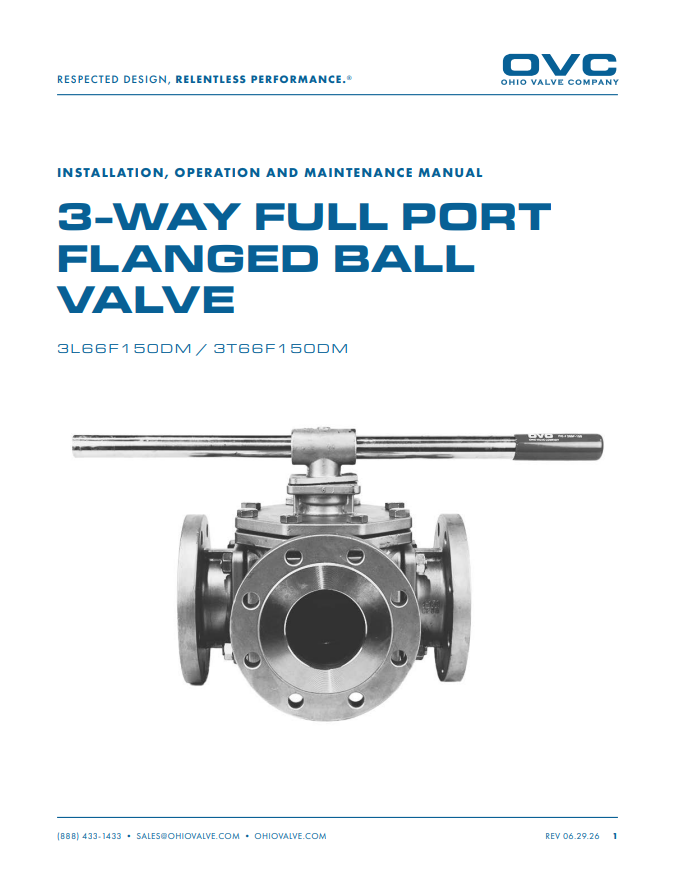 OVC 3-Way Full Port Flanged Ball Valve