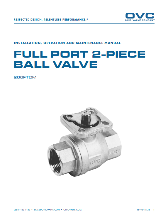 IOM - OVC Full Port 2-Piece Ball Valve (Direct Mount)